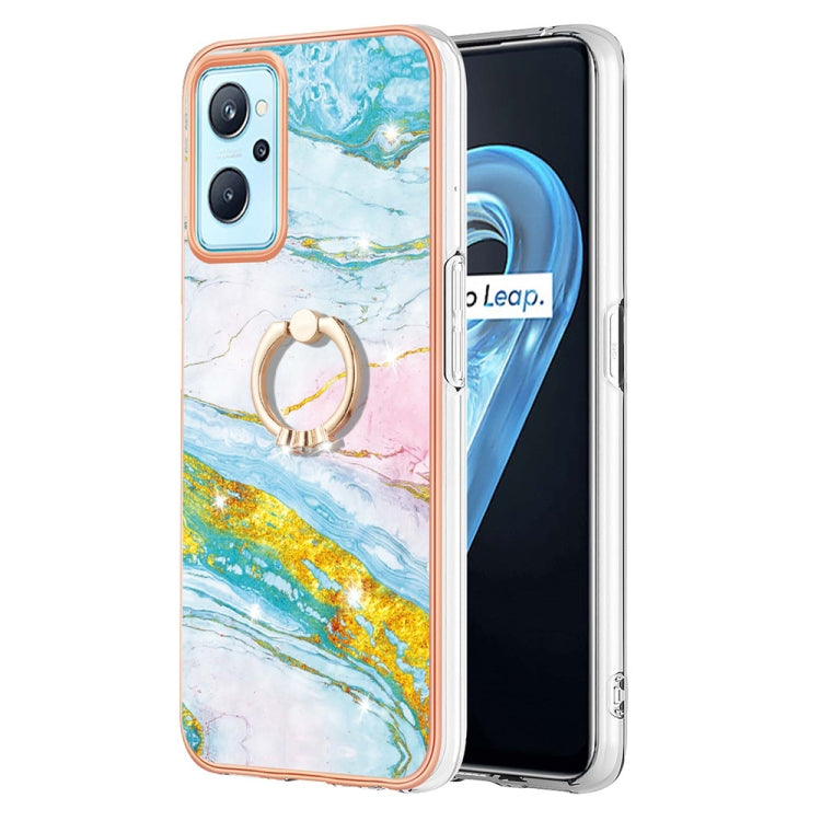 Electroplating Marble Pattern TPU Phone Case with Ring, For OPPO Realme 9 Pro+ 5G, For OPPO Realme 9 Pro 5G, For OPPO Realme 9i / A36 / A96 4G