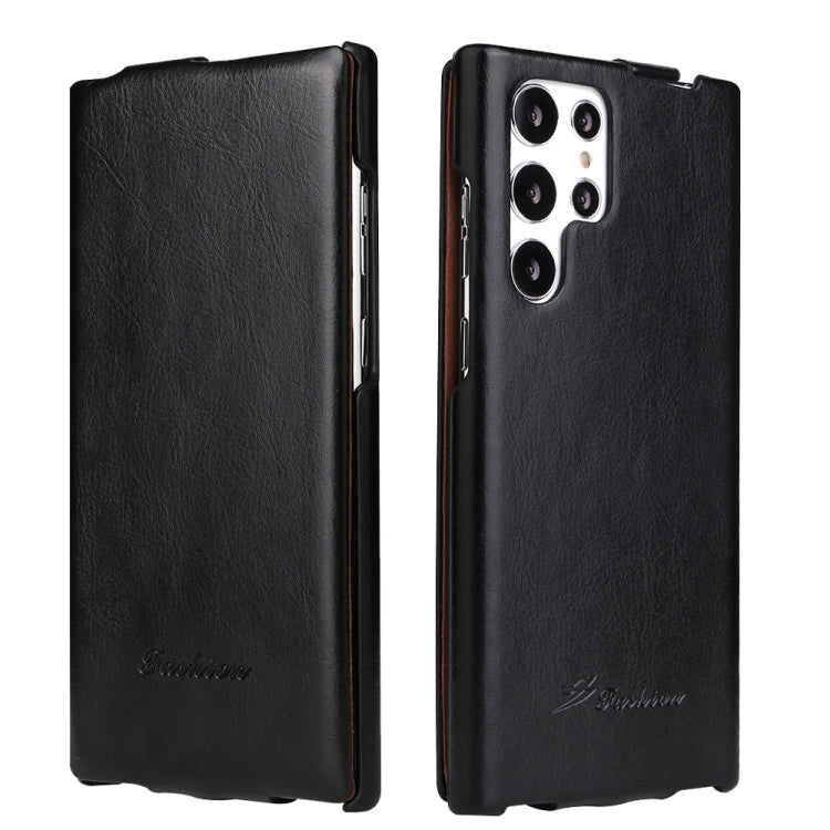 Fierre Shann 64 Texture Vertical Flip PU Leather Phone Case, For Samsung Galaxy S22 5G, For Samsung Galaxy S22+ 5G, For Samsung Galaxy S22 Ultra 5G