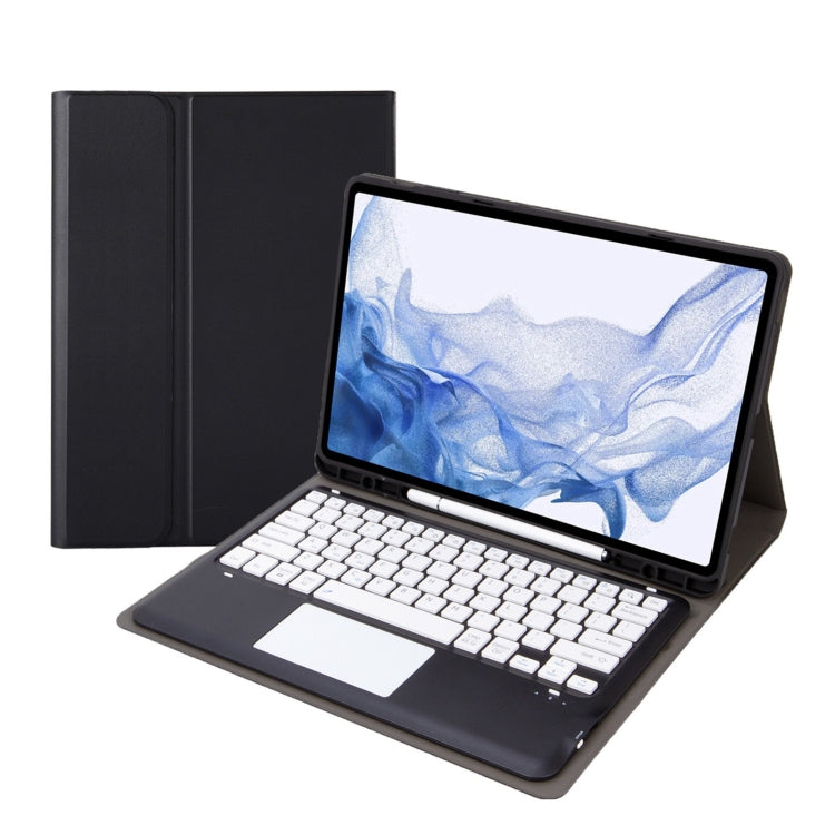 T800B-A Touch Pad Detachable Bluetooth Keyboard Leather Tablet Case, For Samsung Galaxy Tab S8+/S7+/S7 FE, T800B-A