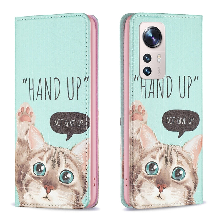 Invisible Magnetic Painted Leather Phone Case, For Xiaomi 12 Lite
