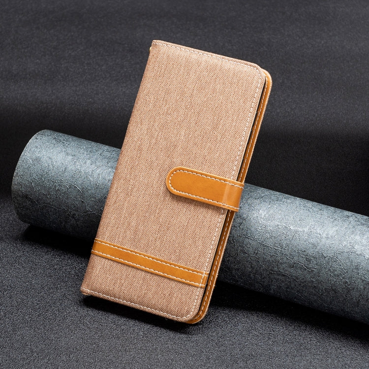 Color Block Denim Texture Leather Phone Case, For Xiaomi 12 Lite