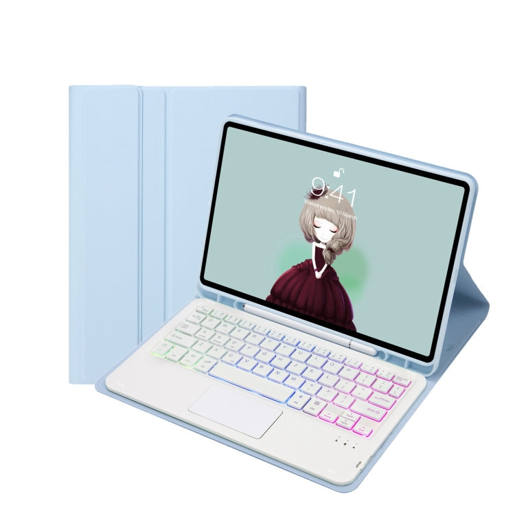 T07B-AS Skin Feel Pen Slot Touch Pad Bluetooth Keyboard Leather Tablet Case, For iPad 9.7 2018&2017 / Pro 9.7 / Air 2, For iPad 10.2 2021&2020&2019/Air 2019/Pro 10.5, For iPad Air 11 2025 / 2024 / Pro 11 2021&2020&2018...