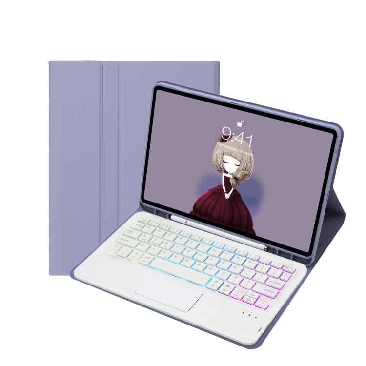 T07B-AS Skin Feel Pen Slot Touch Pad Bluetooth Keyboard Leather Tablet Case, For iPad 9.7 2018&2017 / Pro 9.7 / Air 2, For iPad 10.2 2021&2020&2019/Air 2019/Pro 10.5, For iPad Air 11 2025 / 2024 / Pro 11 2021&2020&2018...