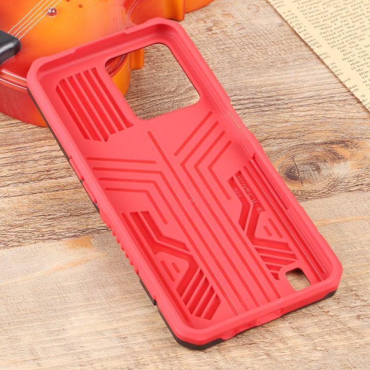 Lanyard Mecha Armor Kickstand PC + TPU Phone Case, For OPPO Realme C31