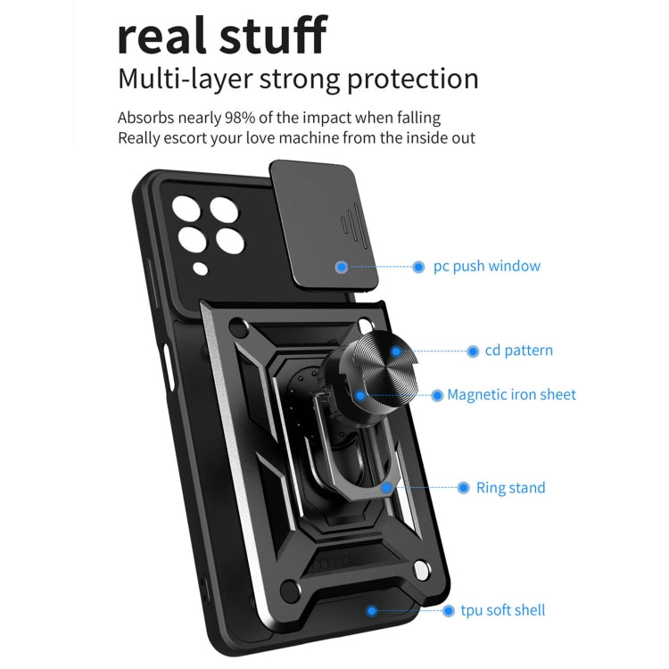Sliding Camera Cover Design TPU + PC Phone Case, For Samsung Galaxy M53 5G