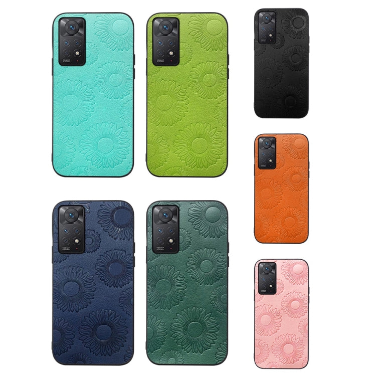 Sunflower Pattern PU Shockproof Phone Case, For Xiaomi Redmi Note 11 Pro, For Xiaomi Redmi Note 11 / Note 11S 4G