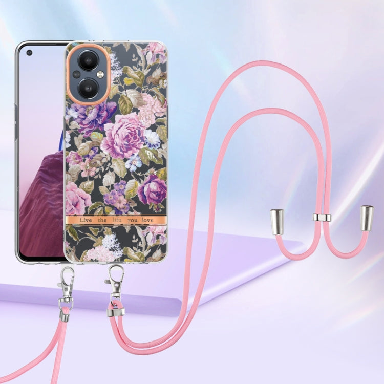 Flowers Series TPU Phone Case with Lanyard, For OnePlus N20 5G, For OPPO Realme 9 Pro+ 5G, For OPPO Realme 9 Pro 5G, For OPPO Realme 9i/A36/A96 4G