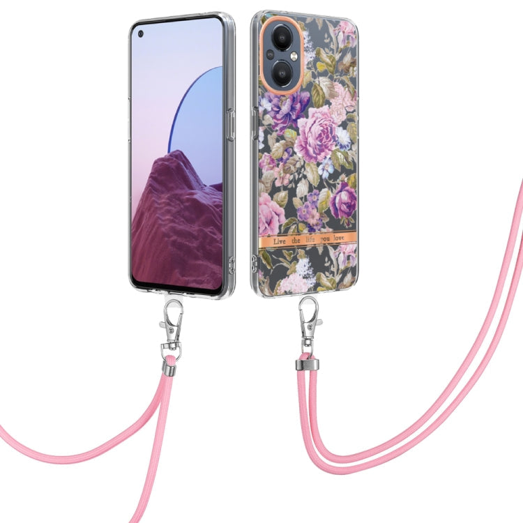 Flowers Series TPU Phone Case with Lanyard, For OnePlus N20 5G, For OPPO Realme 9 Pro+ 5G, For OPPO Realme 9 Pro 5G, For OPPO Realme 9i/A36/A96 4G