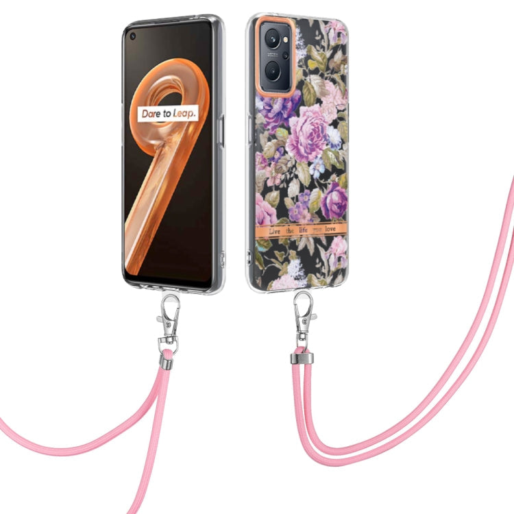 Flowers Series TPU Phone Case with Lanyard, For OnePlus N20 5G, For OPPO Realme 9 Pro+ 5G, For OPPO Realme 9 Pro 5G, For OPPO Realme 9i/A36/A96 4G