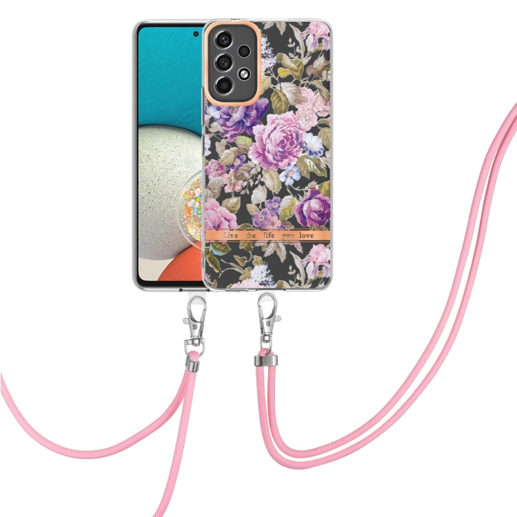 Flowers Series TPU Phone Case with Lanyard, For OPPO Realme C21Y, For Xiaomi Redmi Note 11s, For Samsung Galaxy A13, For Samsung Galaxy A23