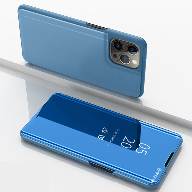 Plated Mirror Horizontal Flip Leather Phone Case with Holder, For iPhone 14, For iPhone 14 Plus, For iPhone 14 Pro