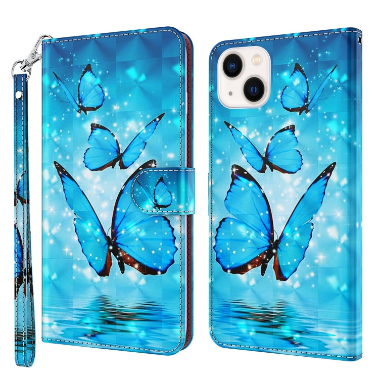 3D Painting Pattern Flip Leather Phone Case, For iPhone 14, For iPhone 14 Plus