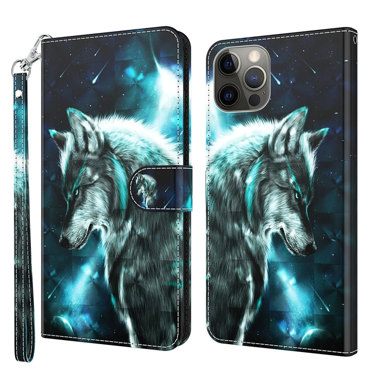 3D Painting Pattern Flip Leather Phone Case, For iPhone 14 Pro, For iPhone 14 Pro Max