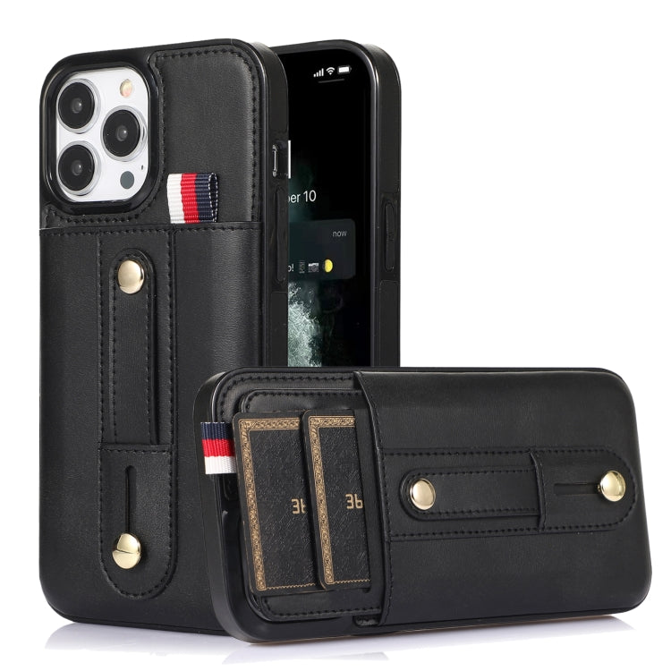 Wristband Kickstand Wallet Leather Phone Case, For iPhone 13 mini, For iPhone 13, For iPhone 13 Pro, For iPhone 13 Pro Max