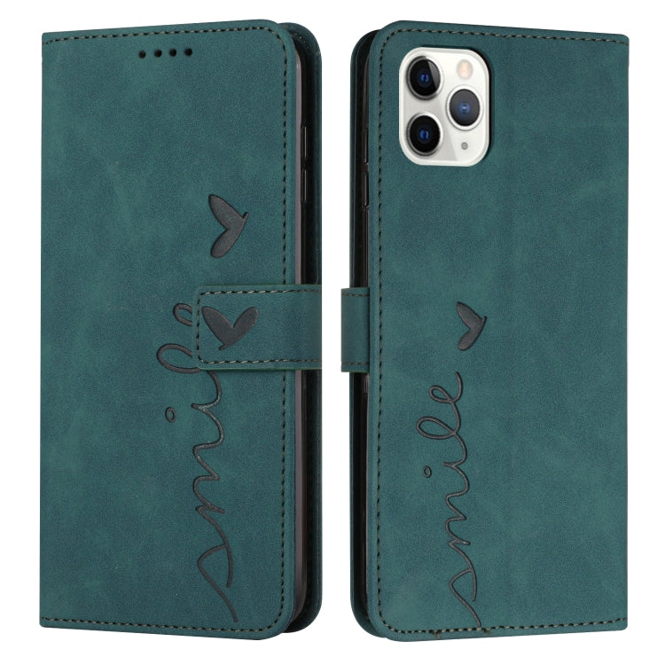 Skin Feel Heart Pattern Leather Phone Case, For iPhone 13, For iPhone 13 Pro, For iPhone 13 Pro Max, For iPhone 12 / 12 Pro