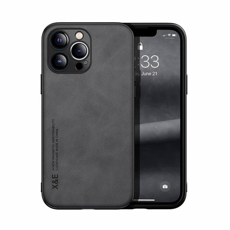 Skin Feel Magnetic Leather Back Phone Case, For iPhone 13 mini, For iPhone 13, For iPhone 13 Pro, For iPhone 13 Pro Max, For iPhone 12 mini, For iPhone 12