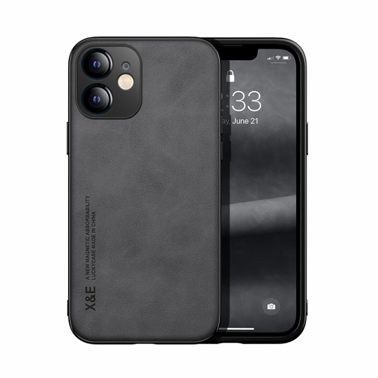 Skin Feel Magnetic Leather Back Phone Case, For iPhone 13 mini, For iPhone 13, For iPhone 13 Pro, For iPhone 13 Pro Max, For iPhone 12 mini, For iPhone 12