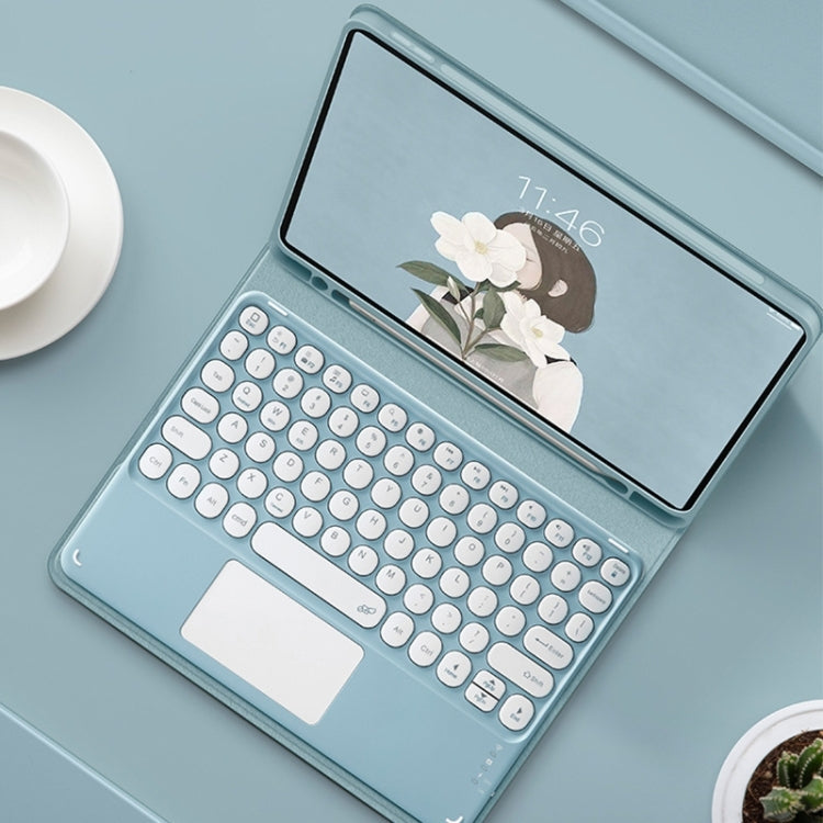 Round Cap Bluetooth Keyboard Leather Case with Pen Slot & Touchpad, For Samsung Galaxy Tab S7, For Samsung Galaxy Tab A7 10.4 2020