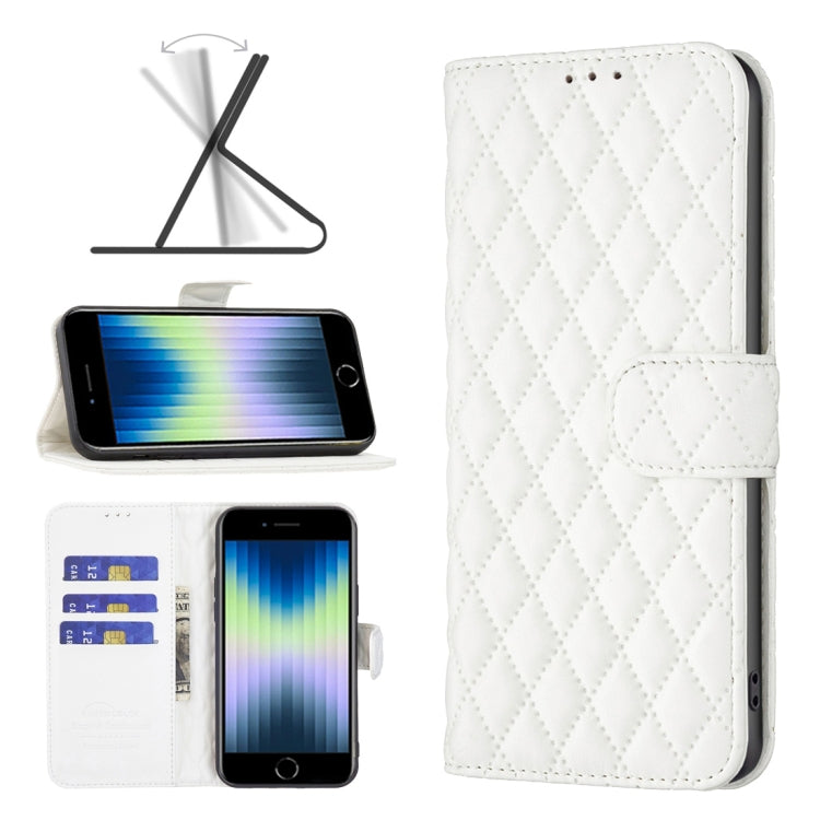 Diamond Lattice Wallet Leather Flip Phone Case, For iPhone 11 Pro Max, For iPhone SE 2022 / SE 2020 / 7 / 8, For iPhone 7 Plus / 8 Plus, For iPhone 8 Plus