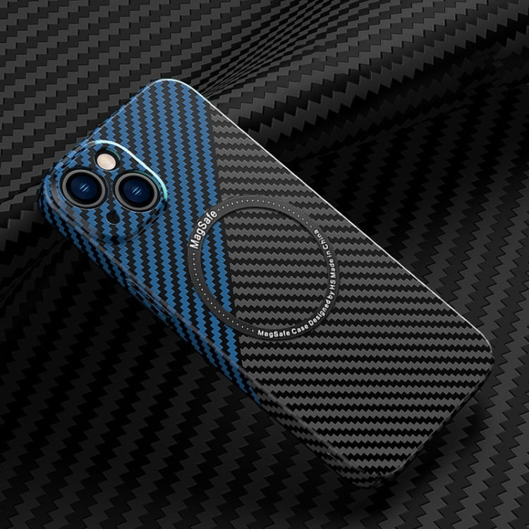 Carbon Fiber Texture MagSafe Magnetic Phone Case, For iPhone 14, For iPhone 14 Plus, For iPhone 14 Pro