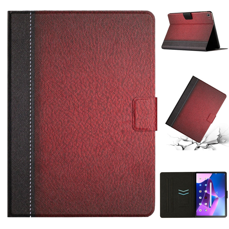 Stitching Solid Color Smart Leather Tablet Case, For Lenovo Tab M10 Plus, For Lenovo Tab P11