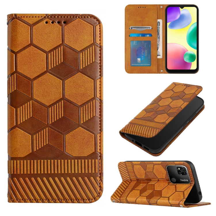 Football Texture Magnetic Leather Flip Phone Case, For Samsung Galaxy A03 164mm, For Samsung Galaxy A03s 164mm India, For Samsung Galaxy A03s 165.8mm US Version, For Samsung Galaxy A03s 166.5mm EU Version