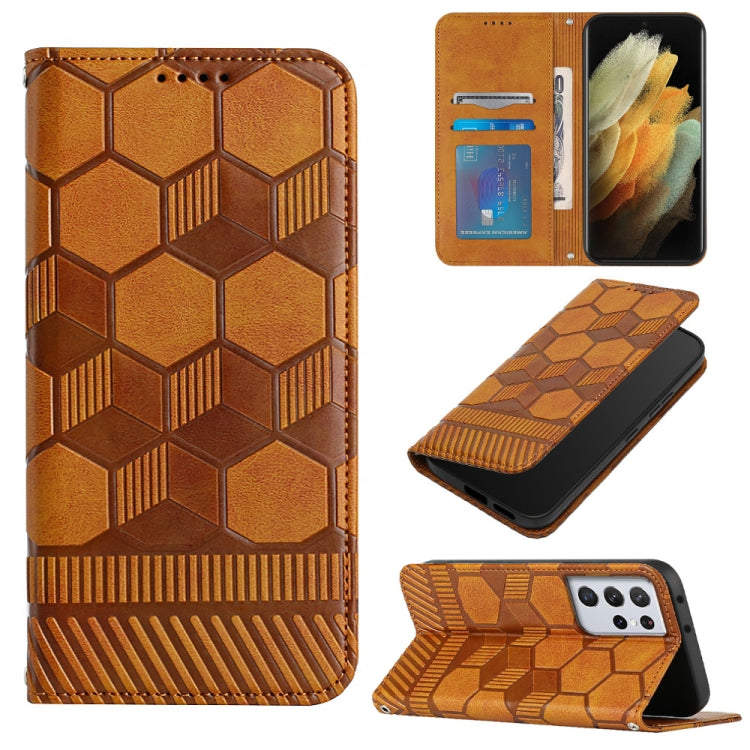Football Texture Magnetic Leather Flip Phone Case, For Samsung Galaxy S21+ 5G, For Samsung Galaxy S21 Ultra 5G, For Samsung Galaxy S21 FE, For Samsung Galaxy S22 5G