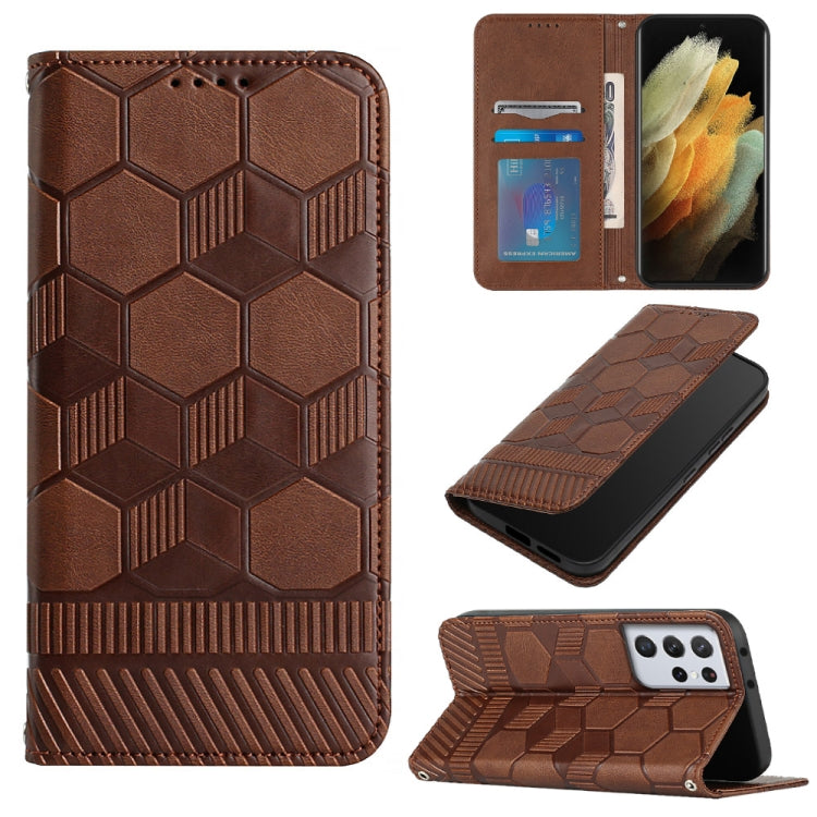 Football Texture Magnetic Leather Flip Phone Case, For Samsung Galaxy S21+ 5G, For Samsung Galaxy S21 Ultra 5G, For Samsung Galaxy S21 FE, For Samsung Galaxy S22 5G