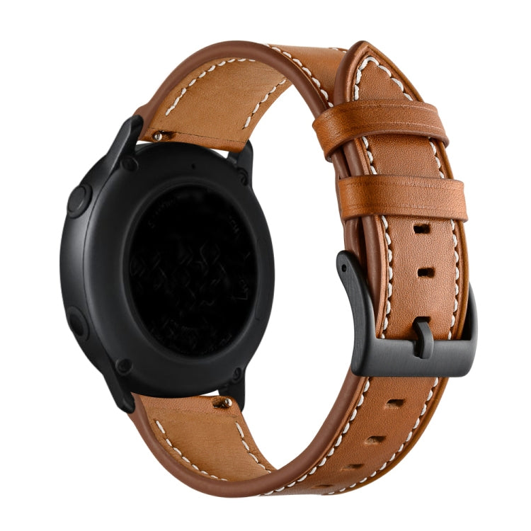 First Layer Leather Sewing Thread Watch Band 20mm / 22mm, For Huawei Watch GT3 Pro 43mm / 46mm