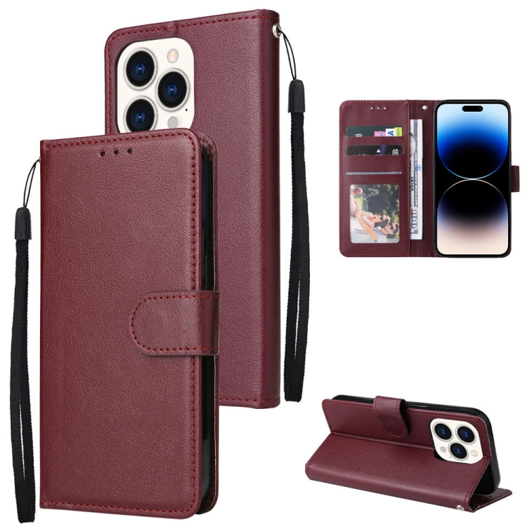 Multifunctional Horizontal Flip Leather Case with Three Card Slot, For iPhone 14, For iPhone 14 Plus, For iPhone 14 Pro