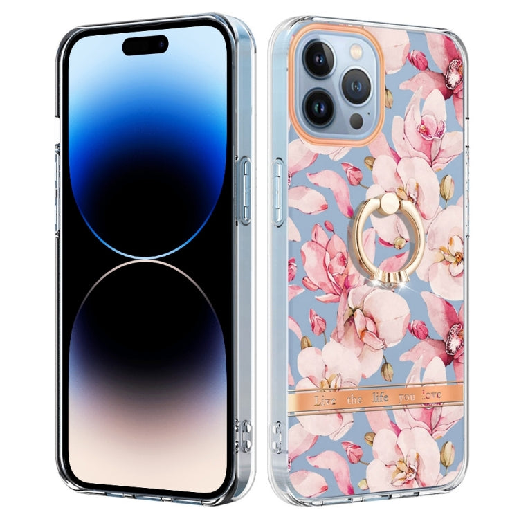 Ring IMD Flowers TPU Phone Case, For iPhone 14, For iPhone 14 Plus, For iPhone 14 Pro, For iPhone 14 Pro Max