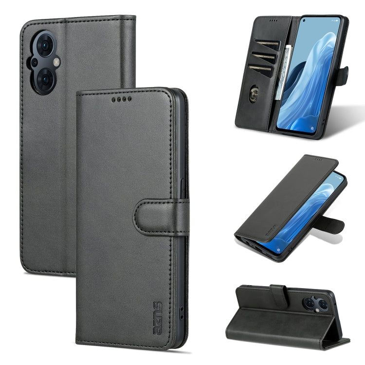 AZNS Skin Feel Calf Texture Flip Leather Phone Case, For OPPO Reno8 Lite