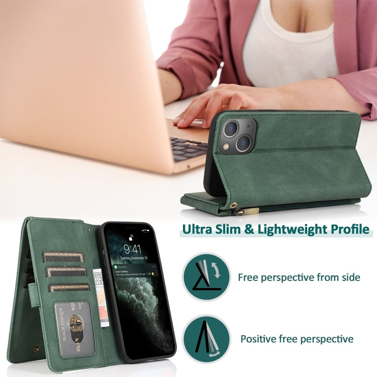 Zipper Wallet Bag Leather Case, For iPhone 14 Pro Max, For iPhone 14 Pro, For iPhone 14, For iPhone 14 Plus
