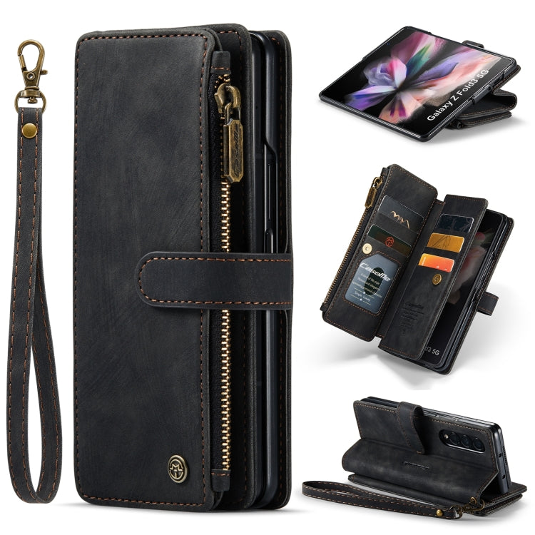 CaseMe C30 Multifunctional Card Slots Zipper Phone Leather Phone Case, For Samsung Galaxy Z Fold6 5G, For Samsung Galaxy Z Fold5, For Samsung Galaxy Z Fold4 5G