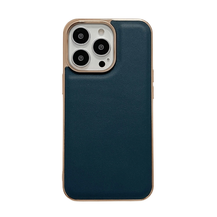 Genuine Leather Xiaoya Series Nano Electroplating Phone Case, For iPhone 13 Pro Max