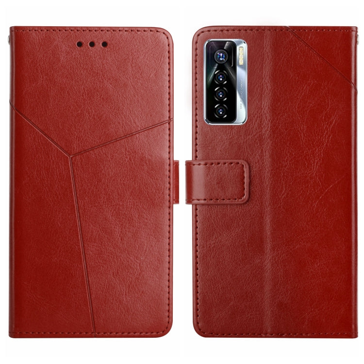 HT01 Y-shaped Pattern Flip Leather Phone Case, For Tecno Camon 17 Pro, For Tecno Camon 17P, For Tecno Camon 18i, For Tecno Camon 18P