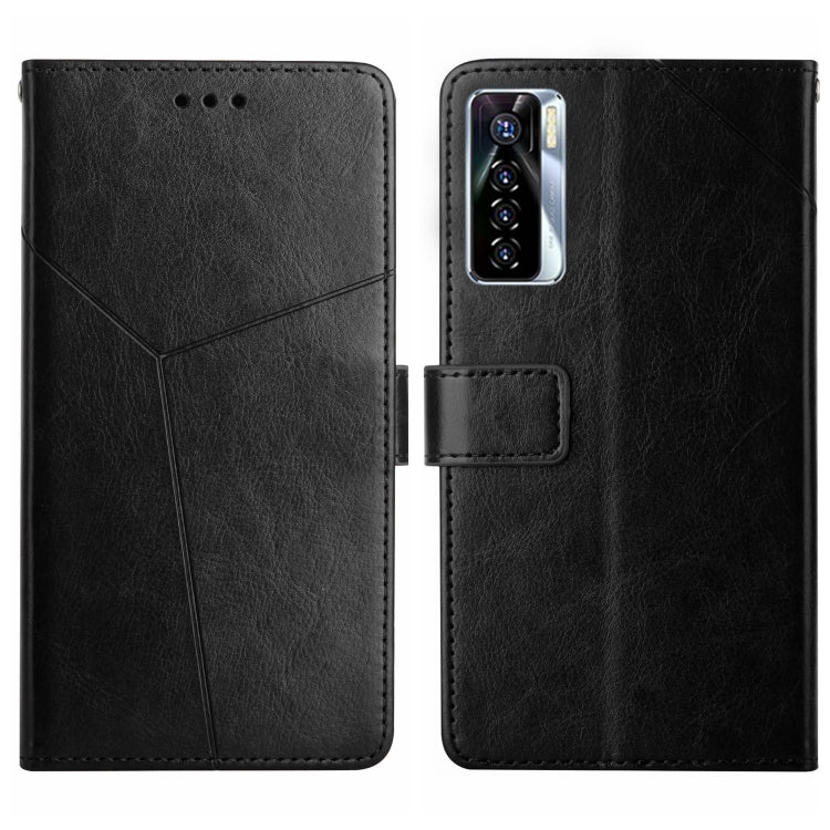 HT01 Y-shaped Pattern Flip Leather Phone Case, For Tecno Camon 17 Pro, For Tecno Camon 17P, For Tecno Camon 18i, For Tecno Camon 18P