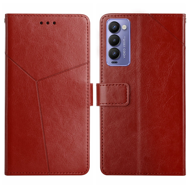 HT01 Y-shaped Pattern Flip Leather Phone Case, For Tecno Camon 17 Pro, For Tecno Camon 17P, For Tecno Camon 18i, For Tecno Camon 18P