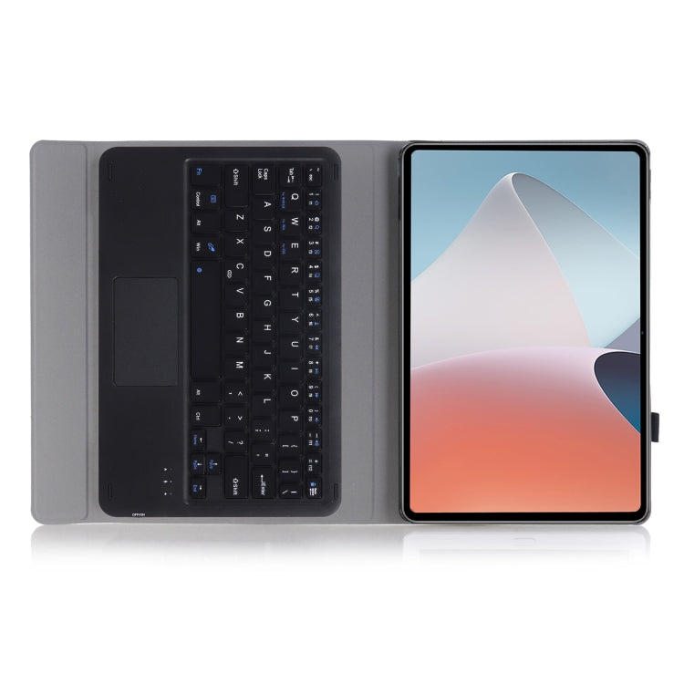 OP12-A Lambskin Texture Ultra-thin Bluetooth Keyboard Leather Case with Touchpad, OP12-A