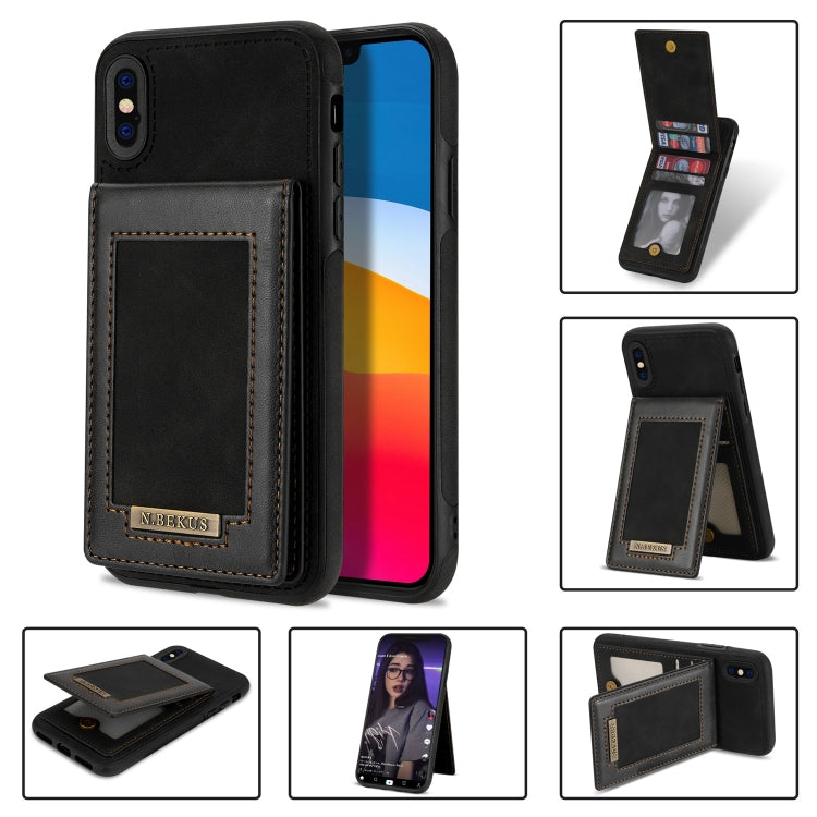 N.BEKUS Vertical Flip Card Slot RFID Phone Case, For iPhone 12, For iPhone XR, For iPhone XS Max, For iPhone XS / X