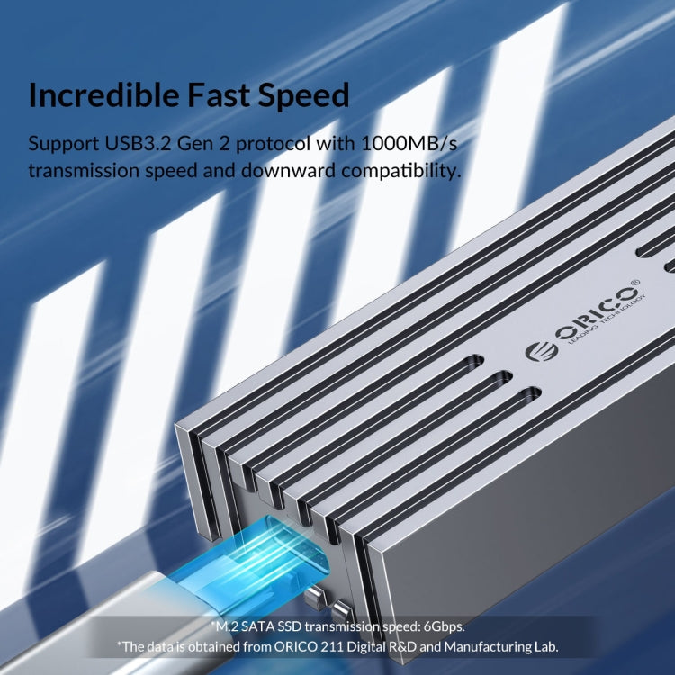 ORICO 10Gbps USB3.2 Gen2 Type-C M.2 NVMe/NGFF(SATA) Dual Protocol SSD Enclosure
