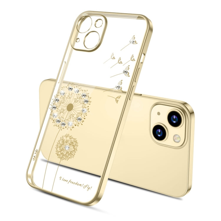Electroplating Diamond Dandelion TPU Phone Case, For iPhone 14, For iPhone 14 Plus, For iPhone 14 Pro