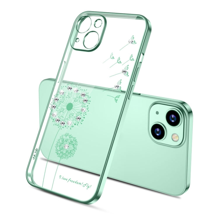 Electroplating Diamond Dandelion TPU Phone Case, For iPhone 14, For iPhone 14 Plus, For iPhone 14 Pro