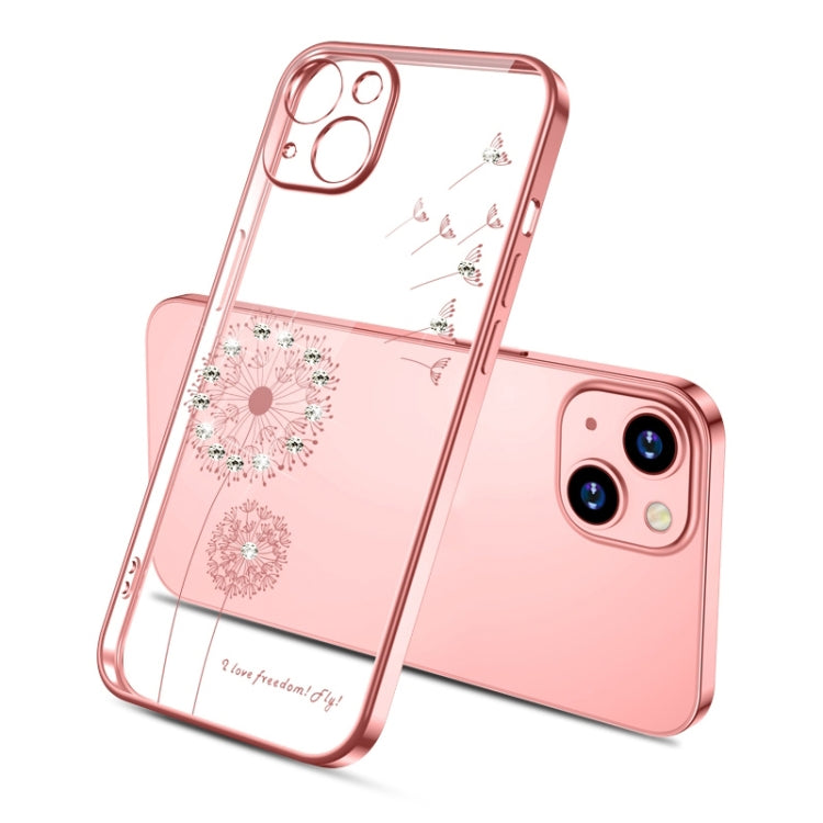 Electroplating Diamond Dandelion TPU Phone Case, For iPhone 14, For iPhone 14 Plus, For iPhone 14 Pro