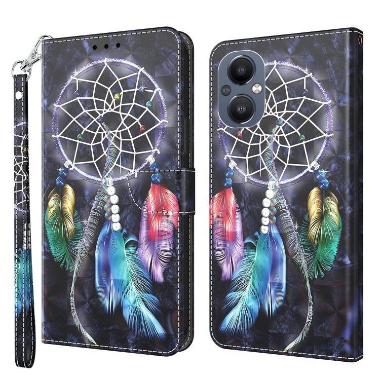 3D Painted Leather Phone Case, For OPPO A96 5G / Reno7 Z