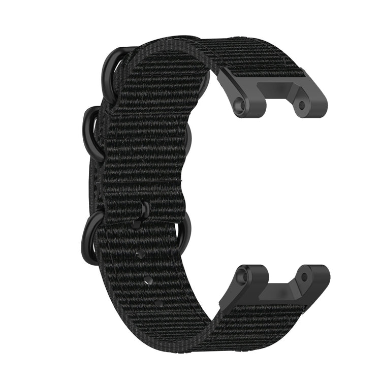 Three-ring Black Buckle Nylon Watch Band, For Amazfit T-Rex / T-Rex Pro / Ares