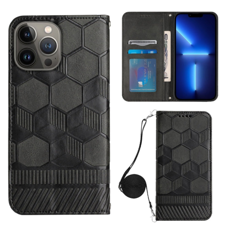 Crossbody Football Texture Magnetic PU Phone Case, For iPhone 13 Mini, For iPhone 13 Pro, For iPhone 13 Pro Max, For iPhone 14