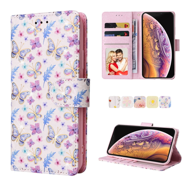 Bronzing Painting RFID Leather Case, For iPhone X / XS, For iPhone 7 Plus / 8 Plus, For iPhone SE 2022 / SE 2020 / 7 / 8