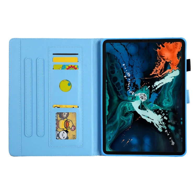 For iPad Pro 11 (2020) & (2018) Painted Pattern Tablet PC Protective Leather Case with Bracket & Card Slot & Photo Holder, Elephant Rabbit, Blue Pink Pineapple, Red Flower Pink Butterfly, Rose Flower, Red Flower Blue Butterfly, Pear Flower             ...
