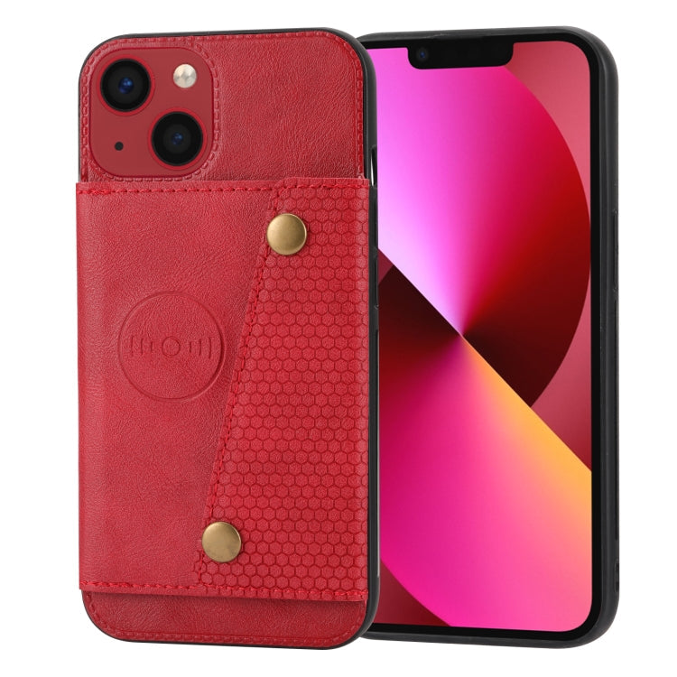 Double Buckle Card Slots PU+TPU Phone Case, For iPhone 14, For iPhone 14 Plus, For iPhone 14 Pro, For iPhone 14 Pro Max